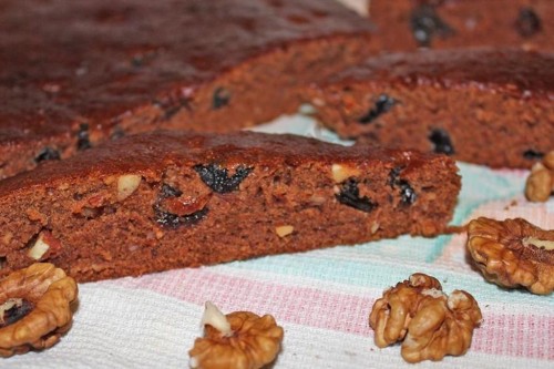 pie de chocolate con frutas y nueces secas 2