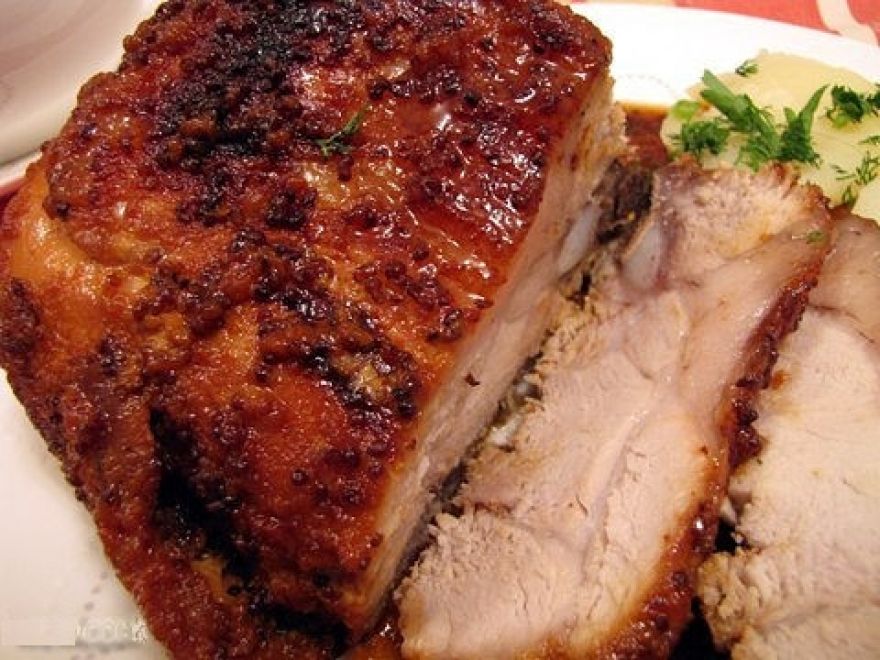Запечь мясо свиное