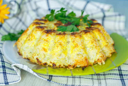 ბრინჯის casserole ერთად zucchini