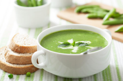 soupe aux pois avec menthe